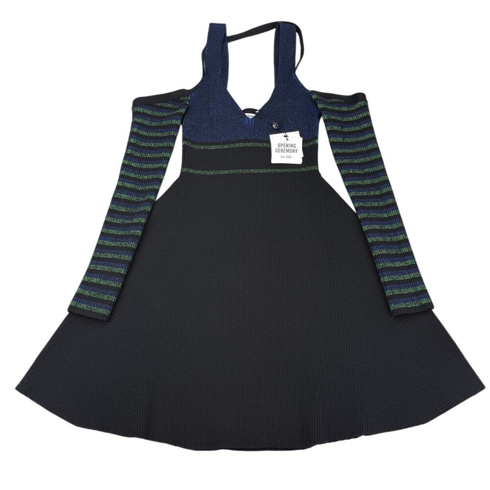 NWT OPENING CEREMONY Striped Flare Dress Size Medium - Picture 6 of 9